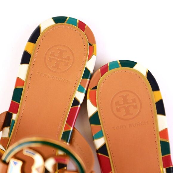 NIB Tory Burch Enamel Metal Miller Sandals Multi 8.5-9 SOLD OUT - Picture 5 of 11